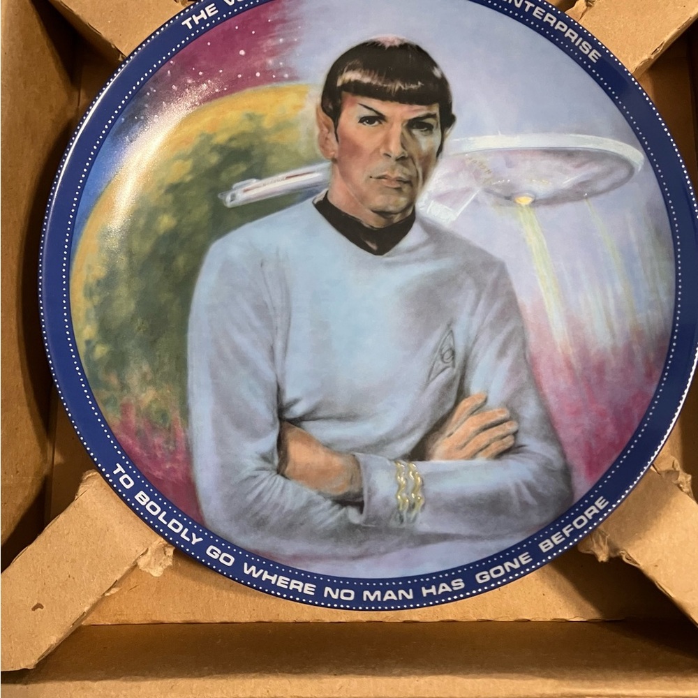 Original Star Trek vintage Mr Spock Decorative Plate Star Trek memorabilia